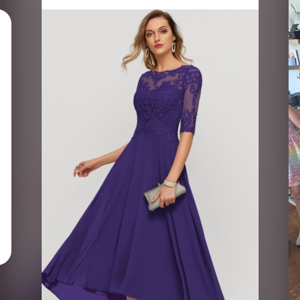 JJs House Elegant Purple High Low Dress